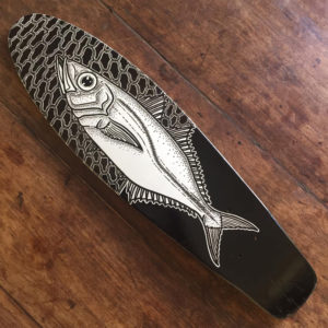 Peinture d'un Peche Cavale fish sur un skate