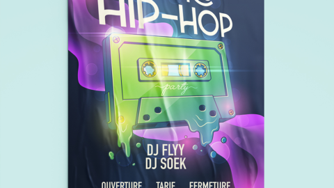 Affiche d'un concert retro hip hop